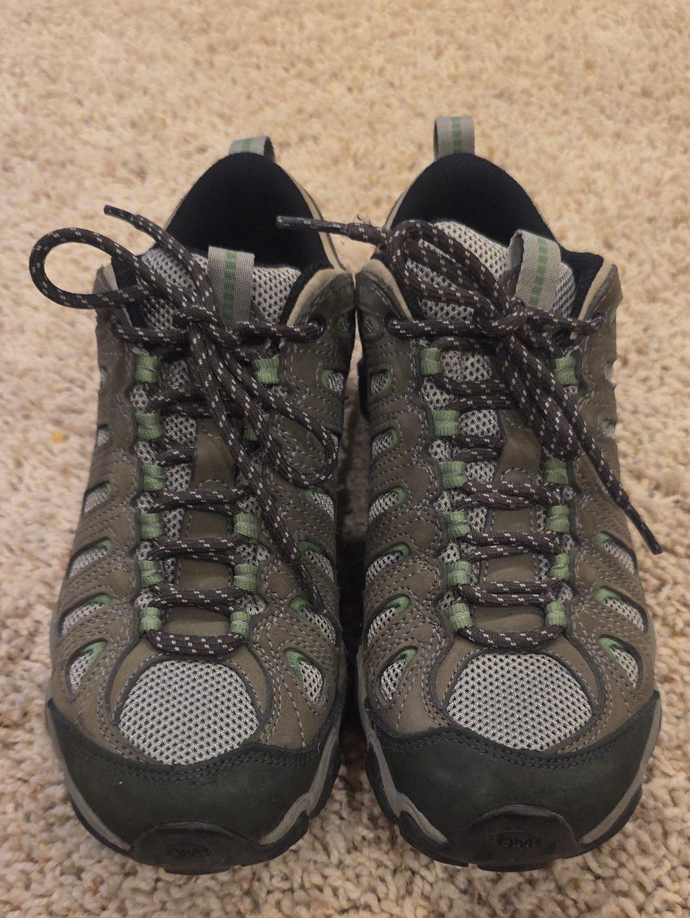 Oboz Womens Sawtooth Olive Green/Grey Trail Shoes - Outdoor Walking Shoes Sz 10